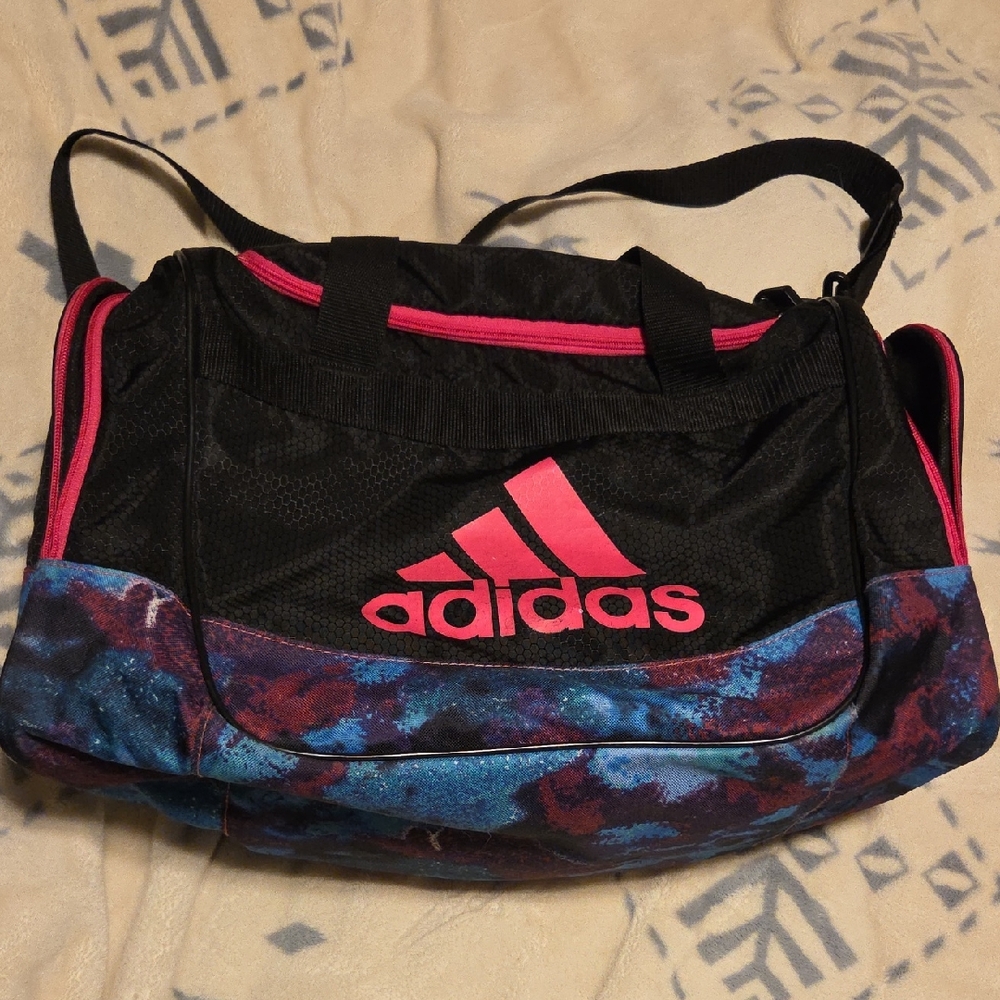 Adidas Black and Pink Travel Bag with Durable Design